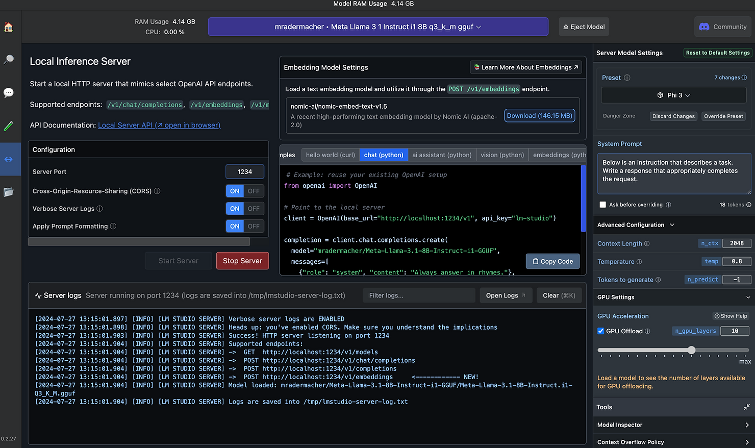 LM Studio Interface